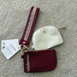 Lululemon Dual Pouch wristlet NWT DELX/GOLD/BONE NWT